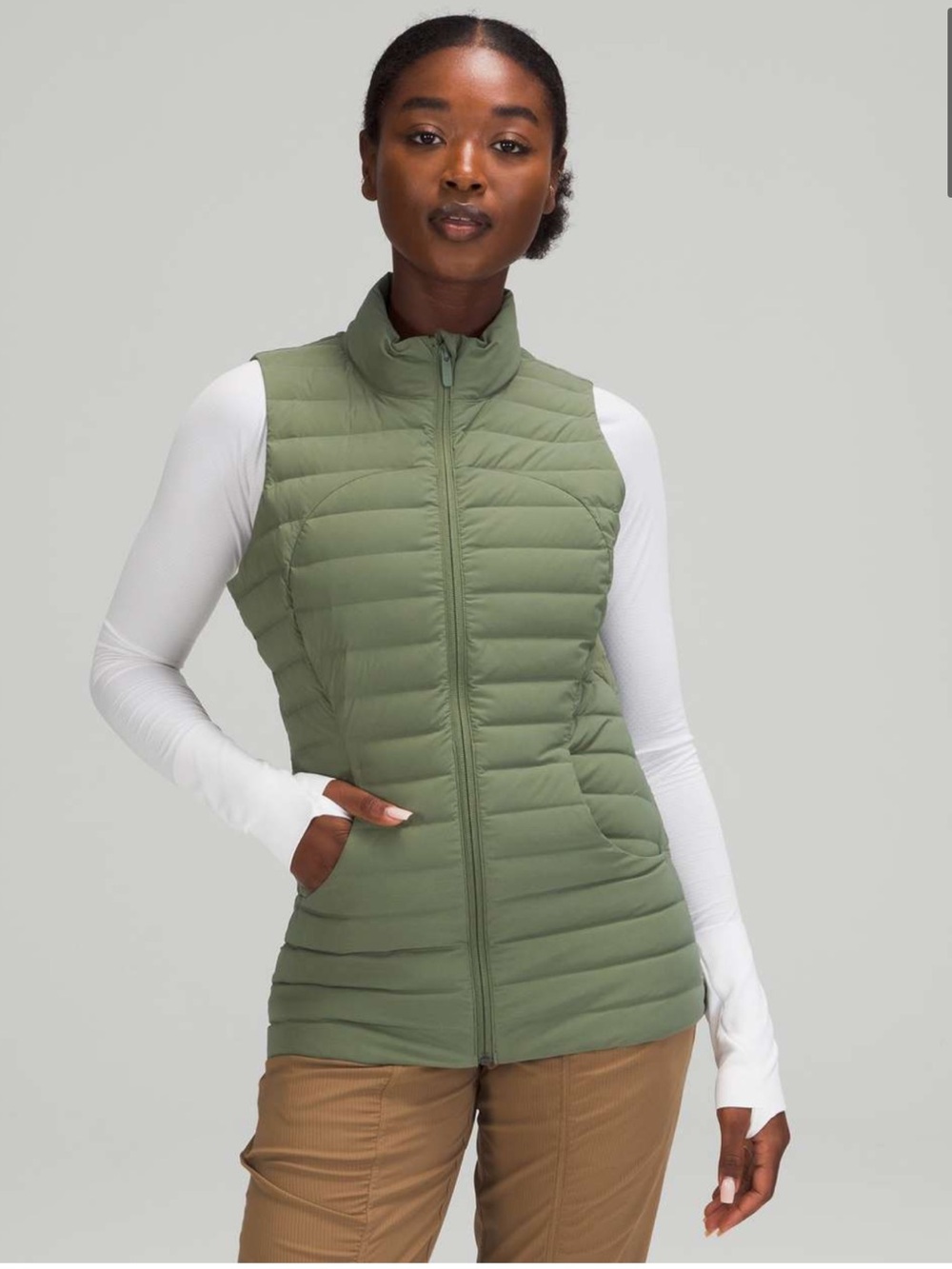 Lululemon Pack It Down Vest / Color: Green Twill / Women's Size 10